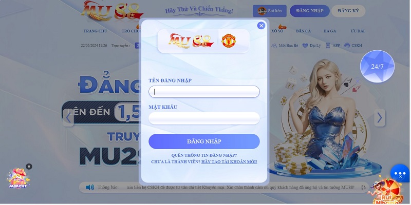 Đăng nhập MU88 trải nghiệm từ 4 bước tiện lợi